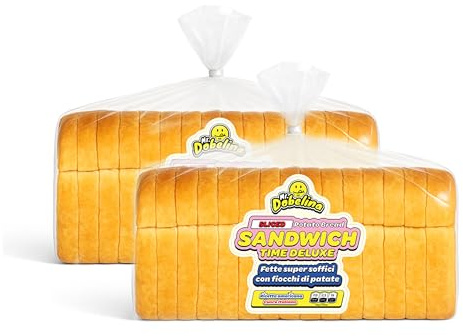 Mr.Dobelina Pan de Sándwich, 2 Paquetes de 550g, 14 Rebanadas 1.6cm Pan Suave y Dorado, Ideal para Tostadas Ricas y Recetas Gourmet Dulces o Saladas