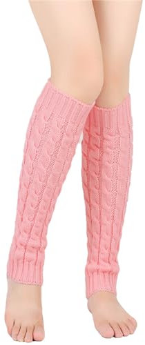 FANSU 3 Paar Stulpen Damen Leg Warmers Beinwärmer Frauen Winter Legwarmers Verdicken Bein Stulpen Mädchen für Tanz, Ballett, Fitness, Yoga (Rosa,40x9cm)