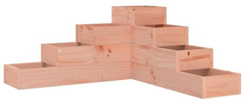 vidaXL Pflanzentreppe, L-Form Blumentreppe Blumenständer, Pflanzkübel mit 4 Stufen, Pflanzkasten Pflanzgefäß Blumenbank, Massivholz Douglasie