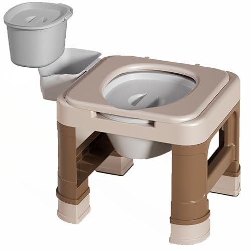 Silla con WC, Ligera, Silla de Inodoro para Discapacitados, Minusválidos, Ancianos, Silla Orinal, Reposabrazos, Asiento Ergonómico, Antideslizantes, Silla Orinal Adulto