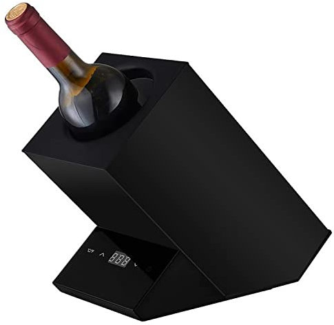 Weinkühler, elektrisch, Weinkühler, Eimer für 750 ml Rot- und Weißwein oder etwas Champagner, eisfreier Weinkühler für einzelne Flaschen aus Edelstahl, Weinzubehör für Küche, Bar, Wohnmobil, Geschen