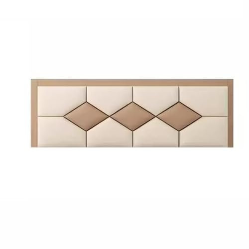 XILYZMO 3D Anti-Collision Padding, Headboard Upholstered Wall Panels, Playroom Wash-free Technology Cloth 3D Wall Stickers, Bedroom Nursery Decor Wall Padded For Twin(Color:Cream+Brown,Size:150X60CM)