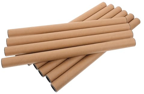 TOGEVAL Tubos de Cartón Kraft para Correo 10 Unidades 2.5 Cm Diámetro X 40 Cm Longitud, Tubos para Carteles y Documentos, Resistente Papel Kraft, Almacenamiento y Transporte Seguros