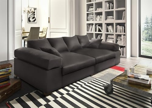 Fun Möbel Big Sofa Couchgarnitur Megasofa Riesensofa Arezzo Kunstleder Madryt (Braun)
