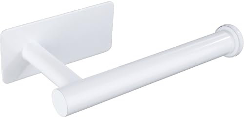 Gewtur White Toilet Roll Holder Wall Mount Bathroom Toilet Paper Holder Stainless Steel Tissue Holder for Bathroom Decor Accessories