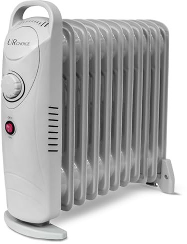 URCHOICE 1200W Portable 11 Fin Oil Filled Radiator Heater with Adjustable Thermostat, 3 Heat Settings, Overheat Protection & Silent Operation, Electric Heaters for Home & Office