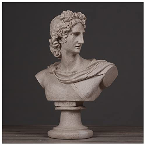 Apollo Statue Büste, griechischer Statue -Kopf, Harz Apollo Porträts Handwerk Griechisch Mythologie Dekor Apollo für Sketch Practice Artist für Schlafzimmer Wohnzimmer Bürobuchhandel Skulptur Figurine