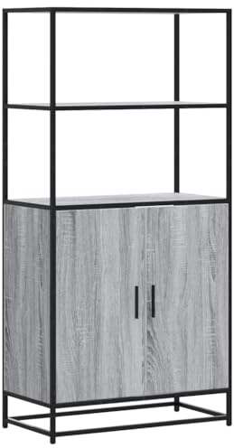vidaXL Highboard Grau Sonoma 68x35x139 cm Holzwerkstoff und Metall, Beistellschrank, schlanker Lagerschrank, hoher Schrank, Hochschrank