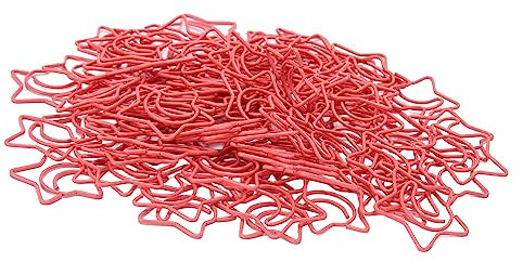 TOPINCN Sternförmige Büroklammern, Grün, 100 Stück, Büroklammern aus Eisen, Goldene Büroklammern, Stern-Büroklammern, Metall, Große Büroklammern für Lustige Bürobedarf