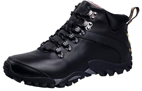 Herren Warme Gefütterte Winterschuhe Rutschfes Trekkingschuhe Warme Wanderstiefel Hiking Boots Mid Kletterschuhe Bergsteigen Klettern Wandern Schuhe Backpacking Trekking Trails Outdoor Reisen