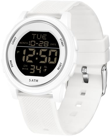Forrader Reloj deportivo digital para hombre, resistente al agua, militar, con cronómetro, retroiluminación LED, alarma, cuenta regresiva, fecha