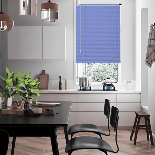 Alu-Jalousie, Bohren Aluminium-Jalousie, 25mm Lamellen Metall Jalousette, Innen Sichtschutz Fenster Rollo,Verdunkelungsrollo für Zuhause Büro 30 50 55 70 75 80 100 120 145 160cm(Lila)