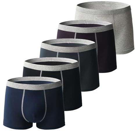 Män ultraabsorberande inkontinens boxershorts återanvändbar inkontinens underkläder tvättbara bekväma läckagesäkra underkläder 2025 (5 st.b, L)