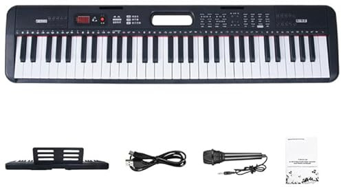 61 Key Keyboard Piano,Piano Keyboard With A Usb Cable, Microphone, And Music Stand,Electronic Keyboards With 200 Sounds And 60 Demo Tracks,Music Keyboard Suitable For Boys, Girls And Piano Beginners