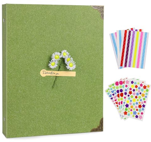 ZEEYUAN Libro de fotos para personalizar, álbum de fotos de 60 páginas, con esquinas de fotos como bonito regalo para mujeres, mamá, abuela, hermana, hija, tía, compañera