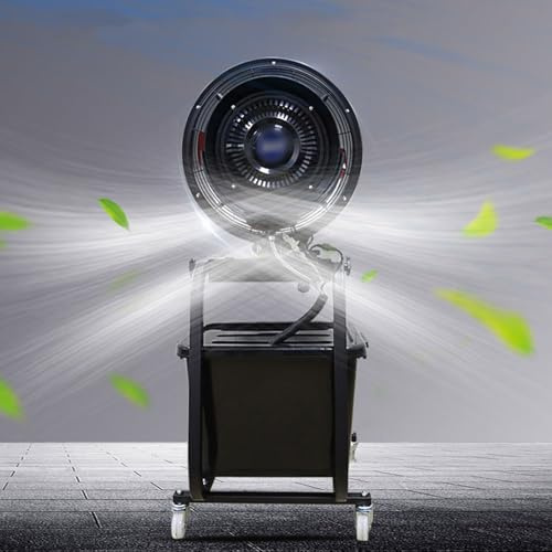 Ventilatore a piantana con nebulizzatore d'acqua, ventilatori industriali a 3 velocità, ventilatore di raffreddamento a piantana per esterni, nebulizzatore con oscillazione a 90° per serra e fabbrica