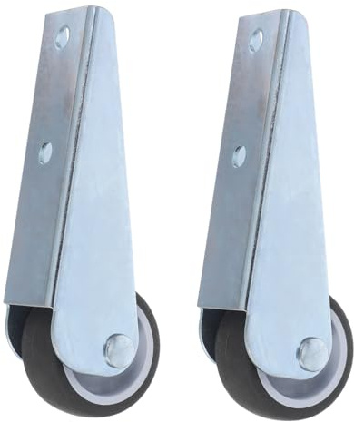 Ruote per Porte Scorrevoli Silenziose, 2 Pezzi, Supporto Stabile | Montaggio Laterale o Inferiore, Installazione Verticale, Argento Metallo e Gomma per Scorrimento Fluido