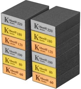 12Pcs Sanding Blocks, Sanding Sponges with 6 Grits (60,80,100,120,180,220), Sanding Block for Wood Metal Paint Furniture, Sandpaper, Hand Sanding Block, Sand Paper Sandpaper Sanding Sponge
