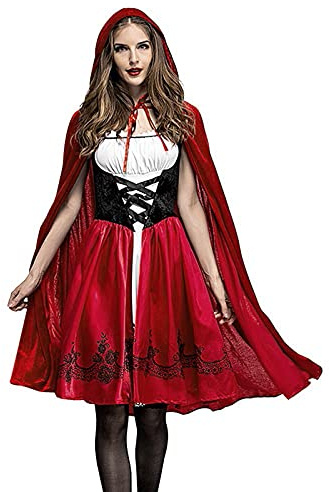 Generisch 2026 Frauen Halloween Set Kostüm Cosplay Party Kapuzen Verband Schal Kleid