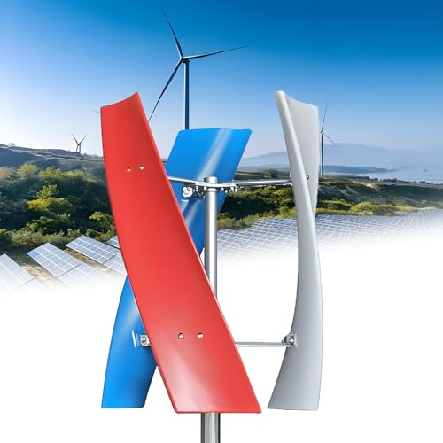 SHUMIAO Aerogenerador De Eje Vertical De 500 W, Kit De Sistemas Eólico Híbrido con Controlador, Aerogenerador De Diseño Helicoidal De Bajo Ruido con Controlador para Hogar Y Negocios Threecolors-12V