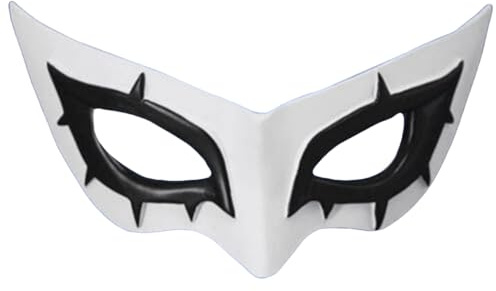 Kreeqe Demi-masque blanc ludique et fantôme pour femmes et adultes - Accessoire de fête amusant pour cosplay, jeu de rôle - Blanc, taille M