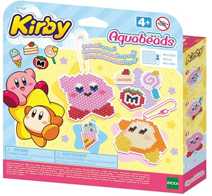 Aquabeads - Le kit Porte-clés Kirby - Kit de Loisirs créatifs - Activité Manuelle Enfants en Toute autonomie - Coffret de Perles Qui collent avec de l'eau - Jouet Enfant 4 Ans et + - 36164