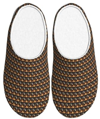PPHGUT Zapatos unisex de goma termoplástica con estampado de llamas de bombero, suela antideslizante, franela antibolitas, para interiores