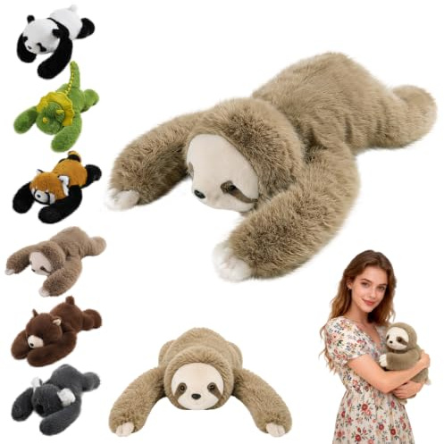 Peluche lestée Paresseux, Kawaii Animaux lestés pour Peluche Anti Stress Apaisante Adultes, Doudou Paresseux Huggy Mignonne Coussin lesté pour soulager l'anxiété et favoriser Le Sommeil (30 cm)
