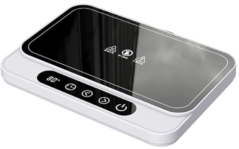 Jiuvaso Scalda tazze robusto per scrivania 8H Spegnimento automatico Ampia piastra riscaldante Contenitore per alimenti Base riscaldante Accessorio 50W per tè, Bianco