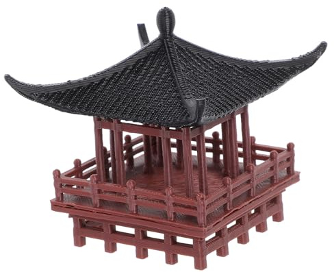 Homoyoyo Statua Padiglione in Plastica Stile Cinese retrò Miniatura Realistica per Giardino e Interni, Ornamento Decorativo Bonsai, Scultura Paesaggistica Tradizionale per Casa e Spazi