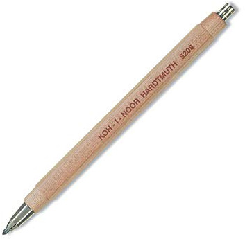 Koh-I-Noor 5208 - Druckbleistift Natur Holz/Metall-Kombination inklusive Minenspitzer - Mine 25 x 90 mm