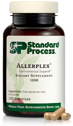 Standard Process Inc. Allerplex, Lung Health Support Supplement, Dietary Supplement with Vitamin A & Pneumotrophin PMG, Support Healthy Mucous Membranes, Supports Seasonal Challenges - 150 Capsules