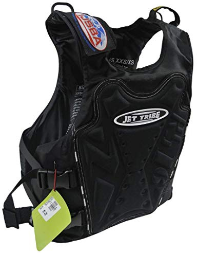 Jettribe RS-16 Side-Entry Impact Vest - Black with Integrated Impact Chest Protection - Professional Competition-Grade Jet Ski Racing Boating Vests for Ultimate Safety and Performance