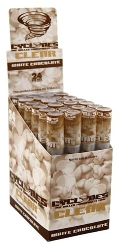 Cyclone Pre-Rolled Clear Cone - White Chocolate - Pack of 24