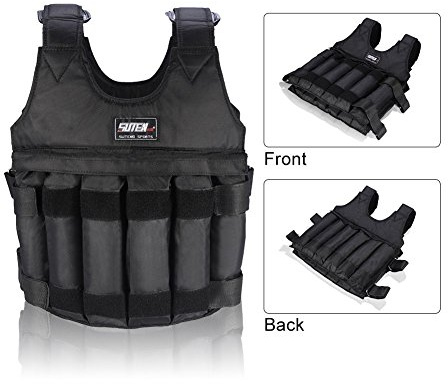 Fdit Max Charge 50 kg Gilet lesté réglable pour entraînement, boxe, fitness (poids non inclus)