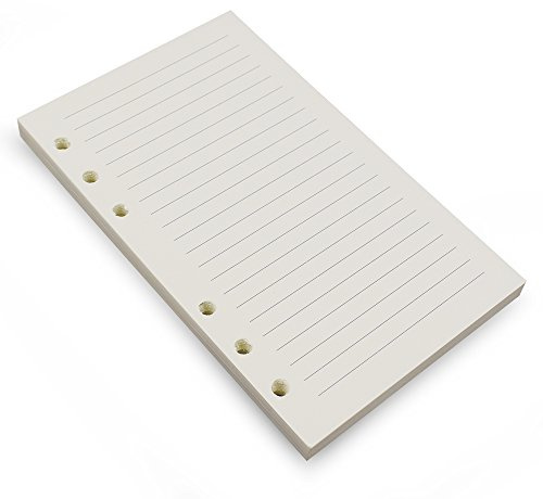 A6 Binder/Planner Refill Paper, 6 Hole Beige Loose Leaf Paper,Lined