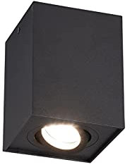 TRIO Beleuchtung Foco de techo con forma de cubo geométrico con LED y foco orientable, color negro mate