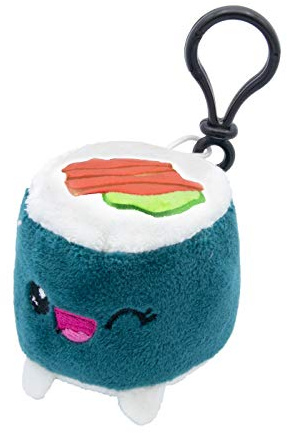 Joy Toy Plushi Maki Sushi mit Lachs Plüsch Clip On 7 cm, Schwarz