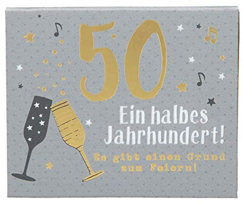 Depesche 11145-004 Wunscherfüller Soundbox zum 50. Geburtstag, mit Melodie und Geldbrief, ca. 11,2 x 9,5 x 3,5 cm
