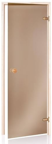Porte de Sauna en Bronze 80 x 190 en Verre trempé 8mm sécurite
