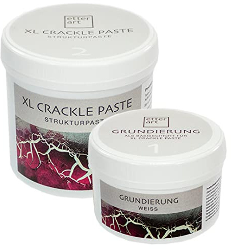Resin Kunst XL Crackle Paste, 1,2 kg (2 Komponenten, Grundierung und Strukturpaste), Crakelee, Facettenpaste