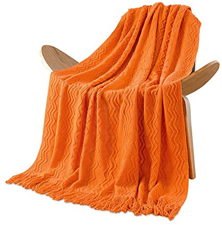 Galatée Hohe Qualität Wohndecke Bunt,Gestrickte Decke Boho,Baumwolle,gemütliche,Decke,Couchdecke,Sofadecke,Tagesdecke Wohnzimmer Couch Auswahl Gelb 150 * 200cm