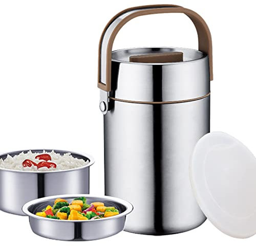 Contenitori for Alimenti Termici in Acciaio Inossidabile, Contenitore Termico for Pranzo in Acciaio Inossidabile Accatastabile Sottovuoto for La Casa Smart Diet LYWY