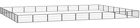 vidaXL Hunde Laufstall 32-TLG. 100x50cm Stahl Pulverbeschichtet Welpenauslauf