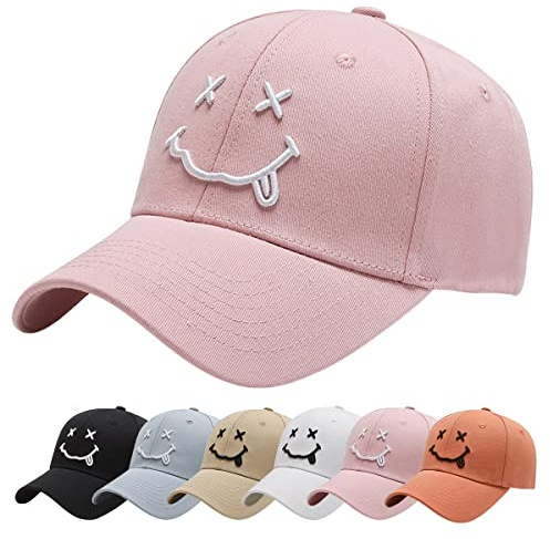 Enwokran Baseball Cap, Baseball-Mütze Gestickte Lächeln Verstellbar Basecap für Herren Damen, Unisex Baseballkappen Sonnenhut Sport Reisen Draußen Sonnenschutz Hüte