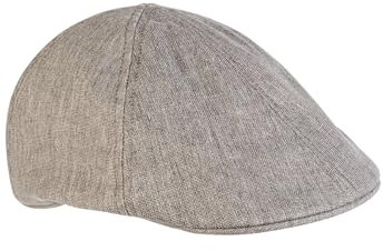 camel active Herren Schiebermütze aus Leinen-Mix Grau, Menswear-L