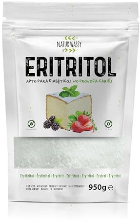Erythrit Natürlicher Süßstoff, kalorienfreier Zuckerersatz, Premium-KETO-Süßstoff. 100% vegan, für Diabetiker und Diäten geeignet, KEINE Karies 950Gr