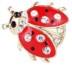 GRFIT Broche Fleur Femme Coccinelle Strass Broche Charme Dames Tendance Broche Broche Partie Vêtements Accessoires Broche