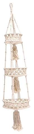 Toddmomy 1pc Beige Cotton Rope Hanging Planter Basket Macrame Hanger for Indoor and Outdoor Decor Stylish Gardening for Home Patio and Garden Use
