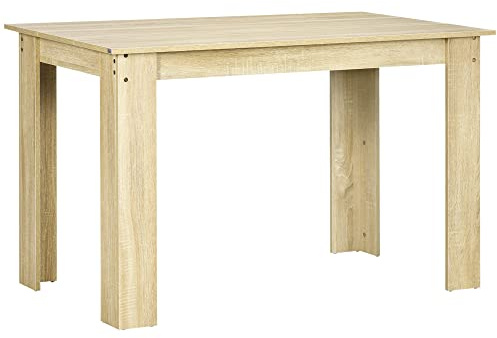 HOMCOM Table à Manger Rectangulaire pour 4 à 6 Personnes, Chêne